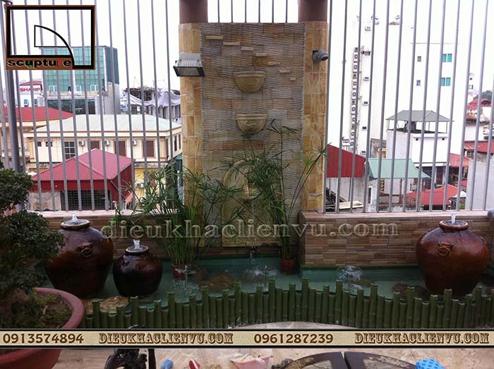 Tiểu cảnh Đài phun nước sân vườn